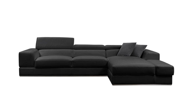 VG - PELLA  MINI - MODERN BLACK LEATHER SECTIONAL