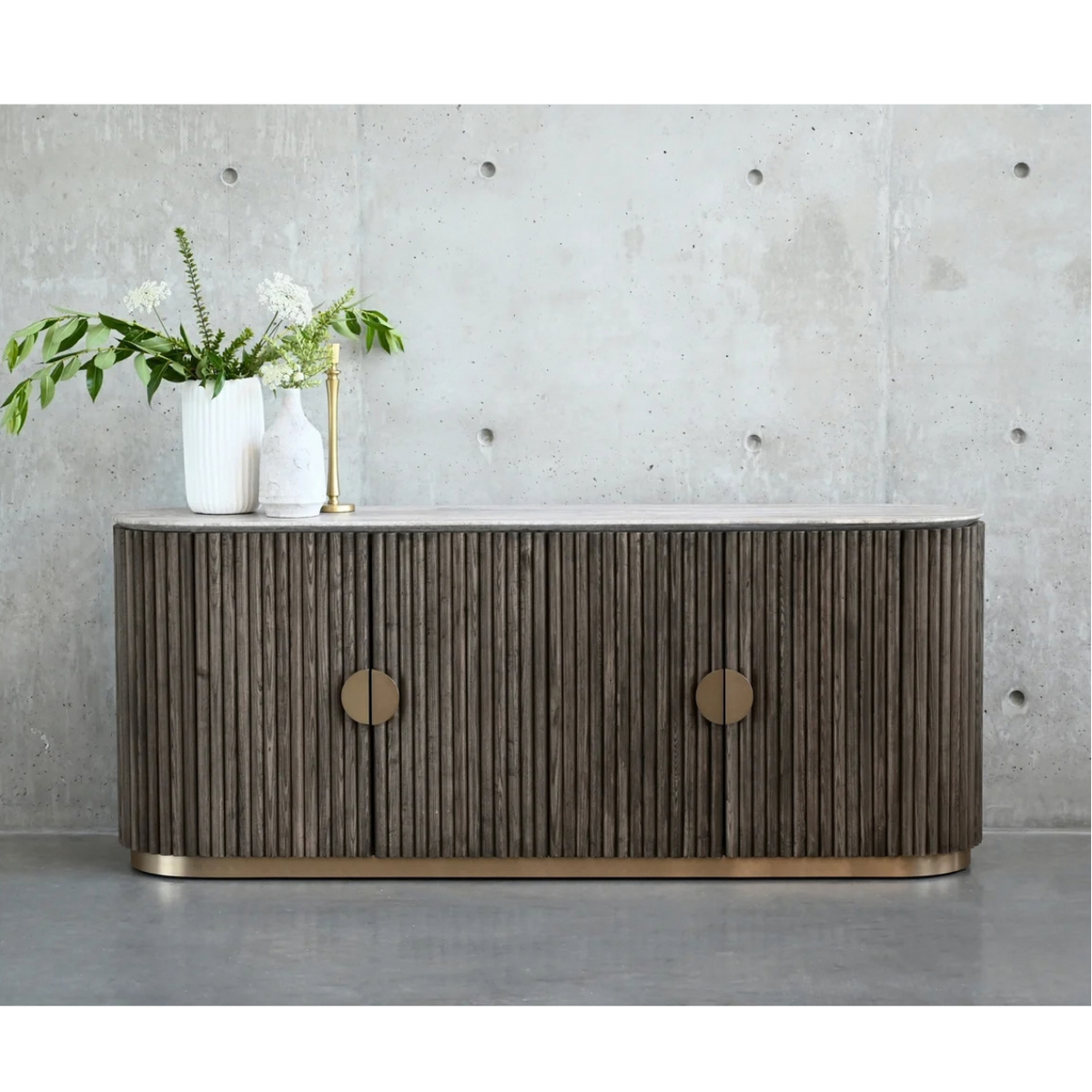 MB-KOII SIDEBOARD IN SILVER GREY TRAVERTINE