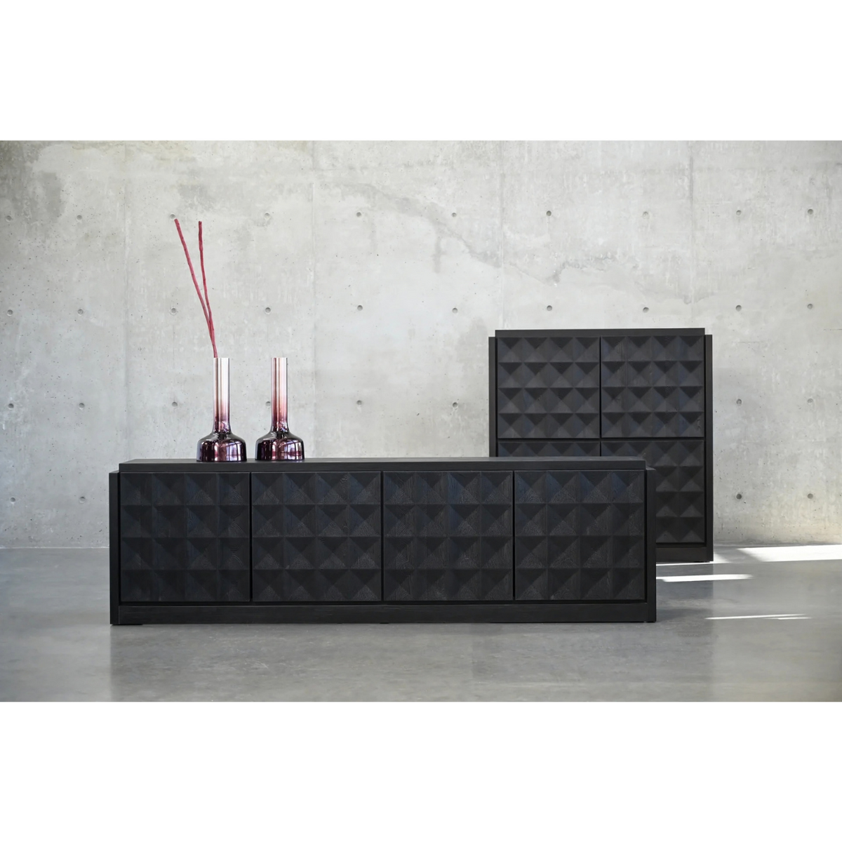 MB-MOSS SIDEBOARD WIDE IN MATTE BLACK OAK