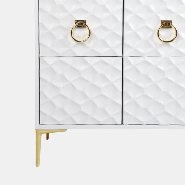 SB- Console Cabinet WHITE & GOLD