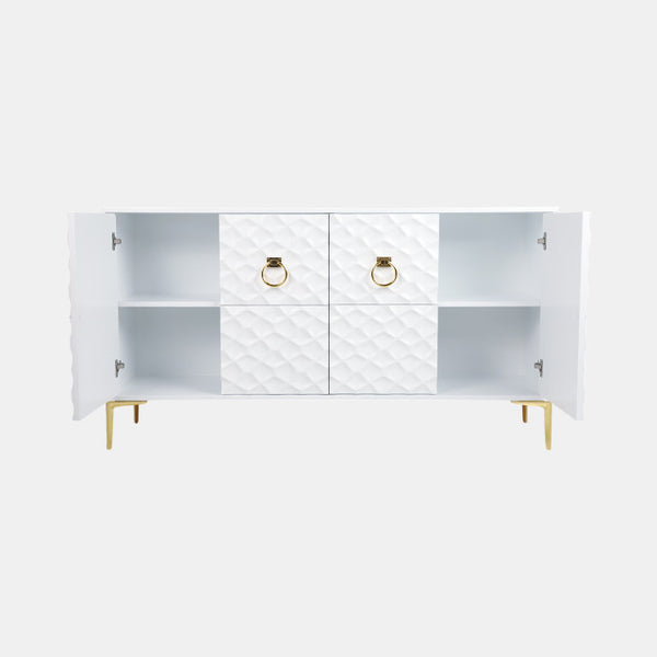 SB- Console Cabinet WHITE & GOLD
