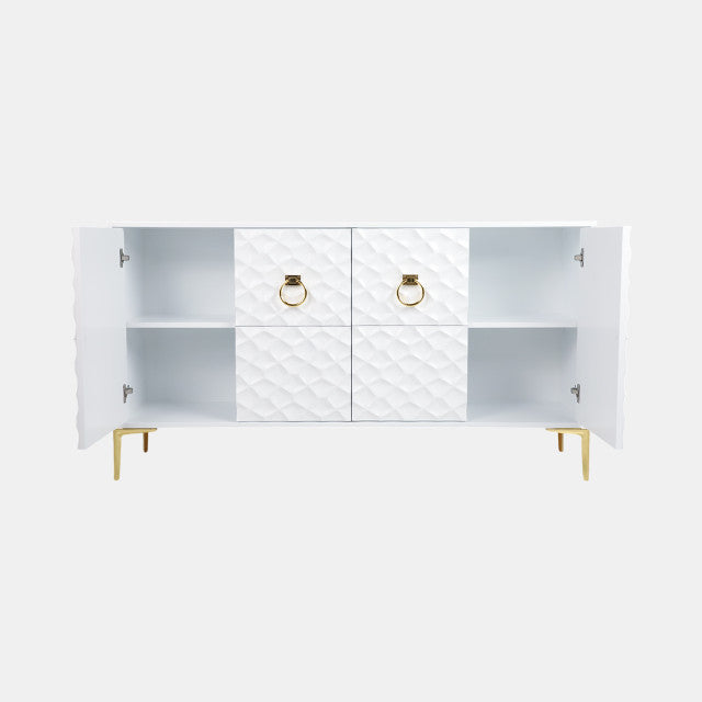 SB- Console Cabinet WHITE & GOLD