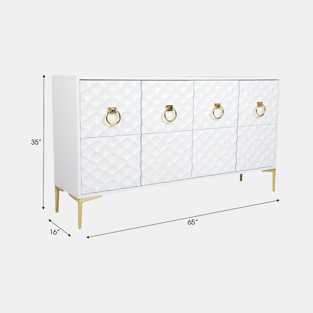 SB- Console Cabinet WHITE & GOLD