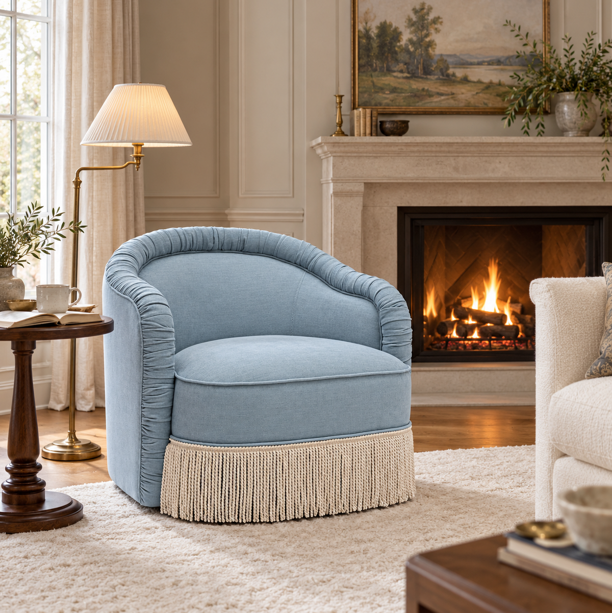 TV-PAMELA TASSELEDLOUNGE ACCENT CHAIR