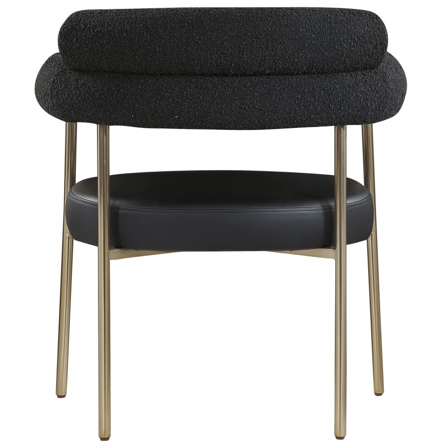 CR - BLACK CREASANT DINING ARMCHAIR WITH GOLD LEGS