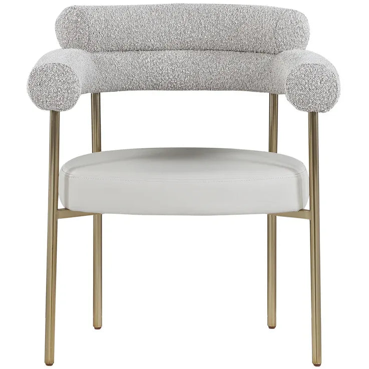 CR - GREY CREASANT DINING ARMCHAIR WITH GOLD LEGS