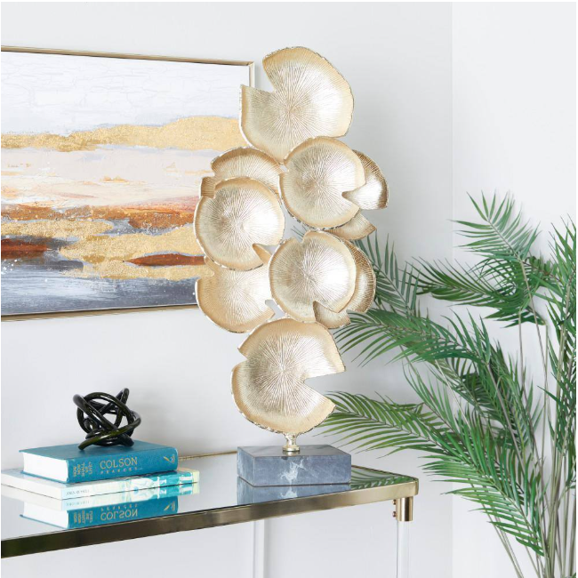 UA- GOLD ALUMINIUM LAYERED DISK SCULPTURE