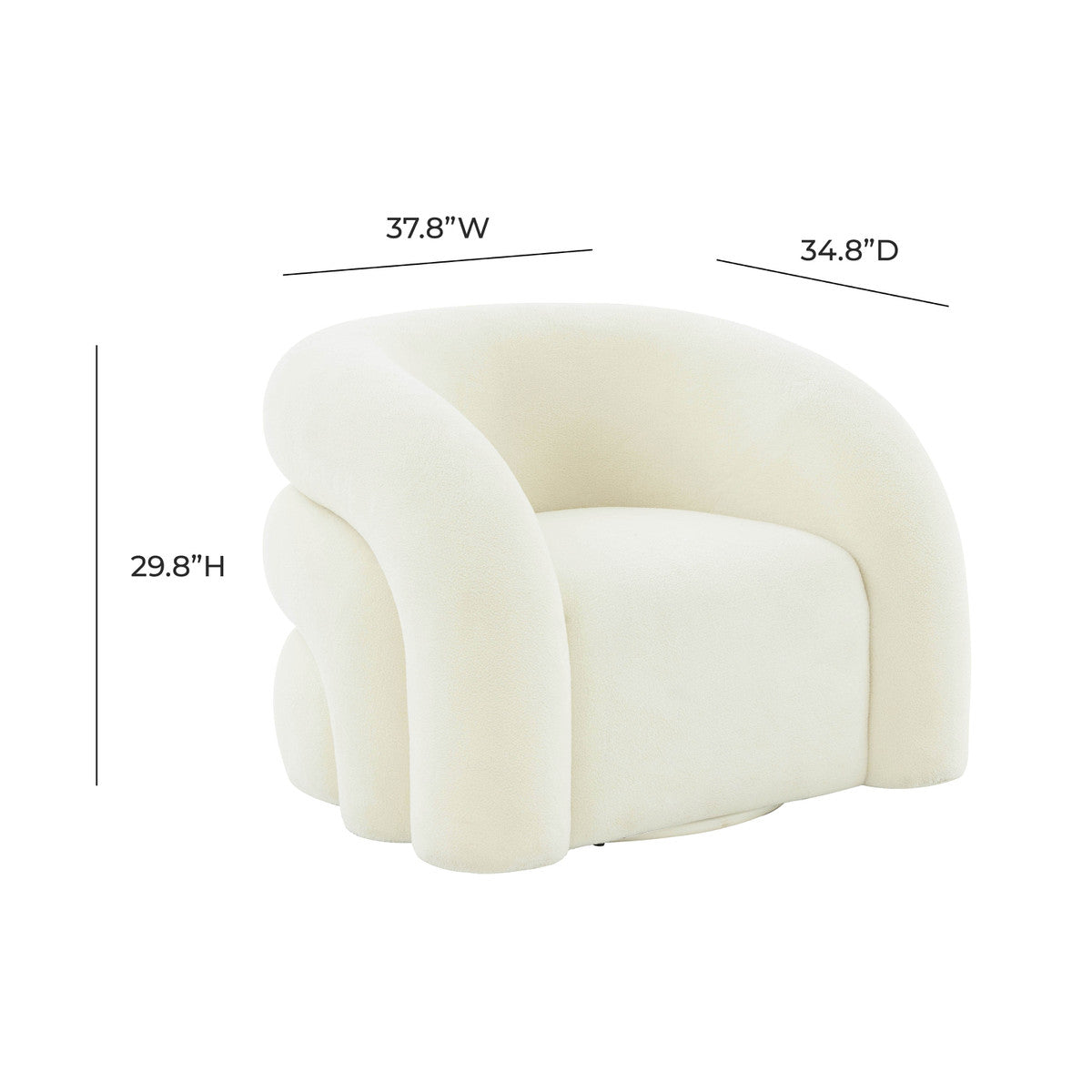 TV - SLIPPER VEGAN SHEARLING SWIVEL ACCENT CHAIR