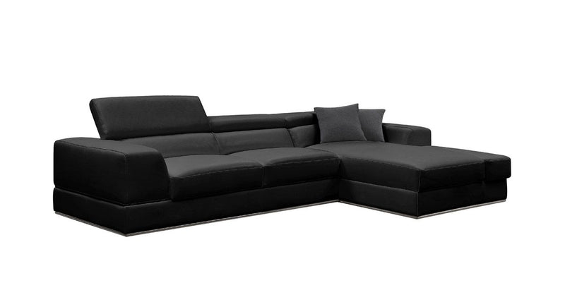 VG - PELLA  MINI - MODERN BLACK LEATHER SECTIONAL