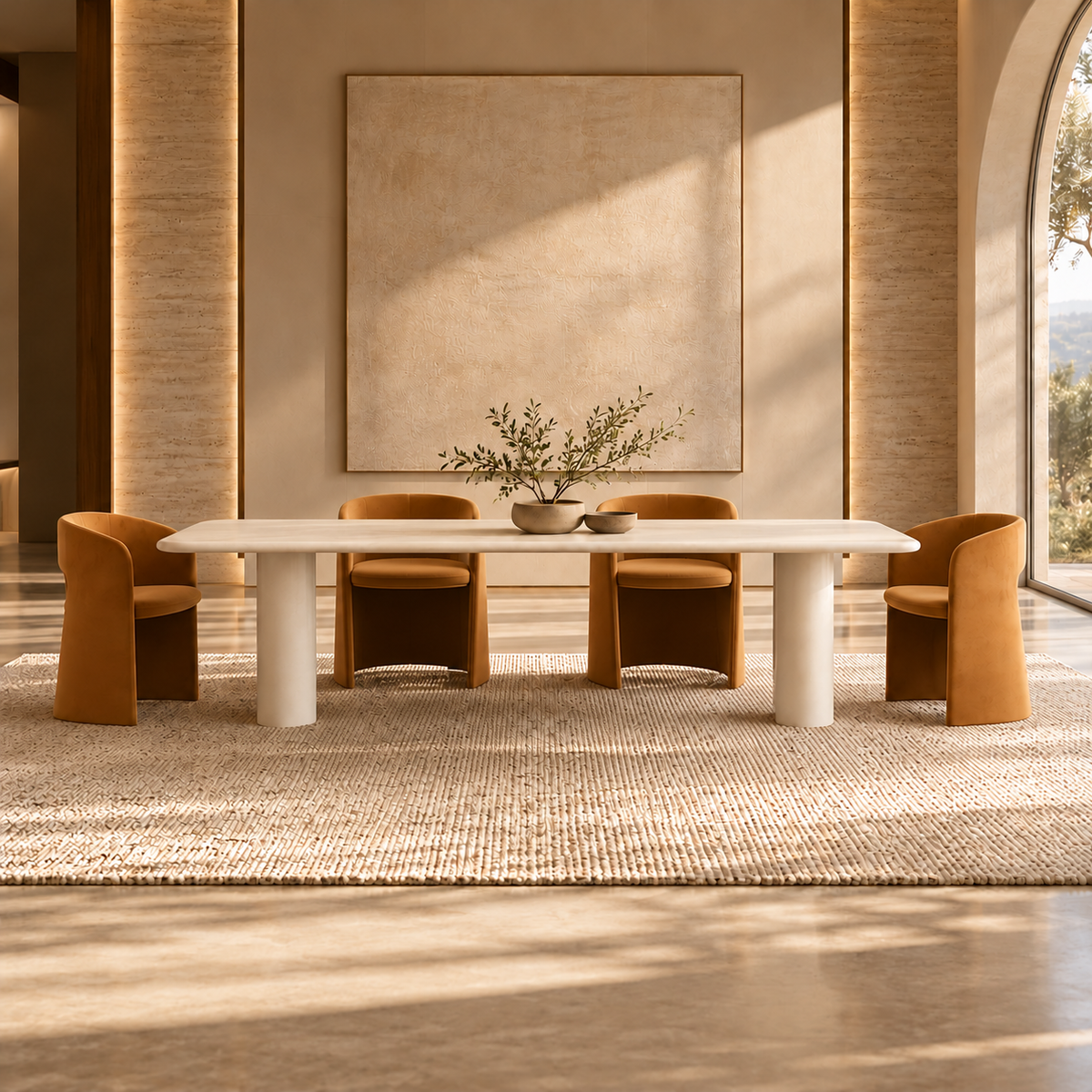 MB-ELEPHANT DINING TABLE IN INORY TUSK
