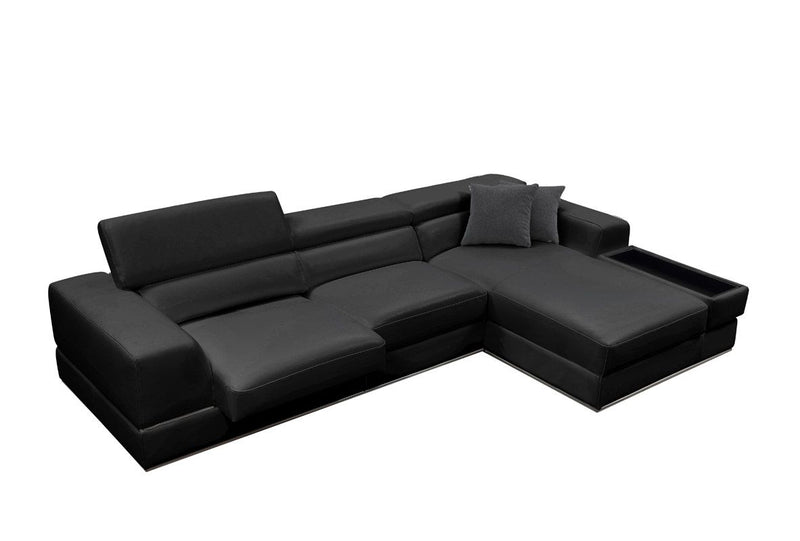 VG - PELLA  MINI - MODERN BLACK LEATHER SECTIONAL