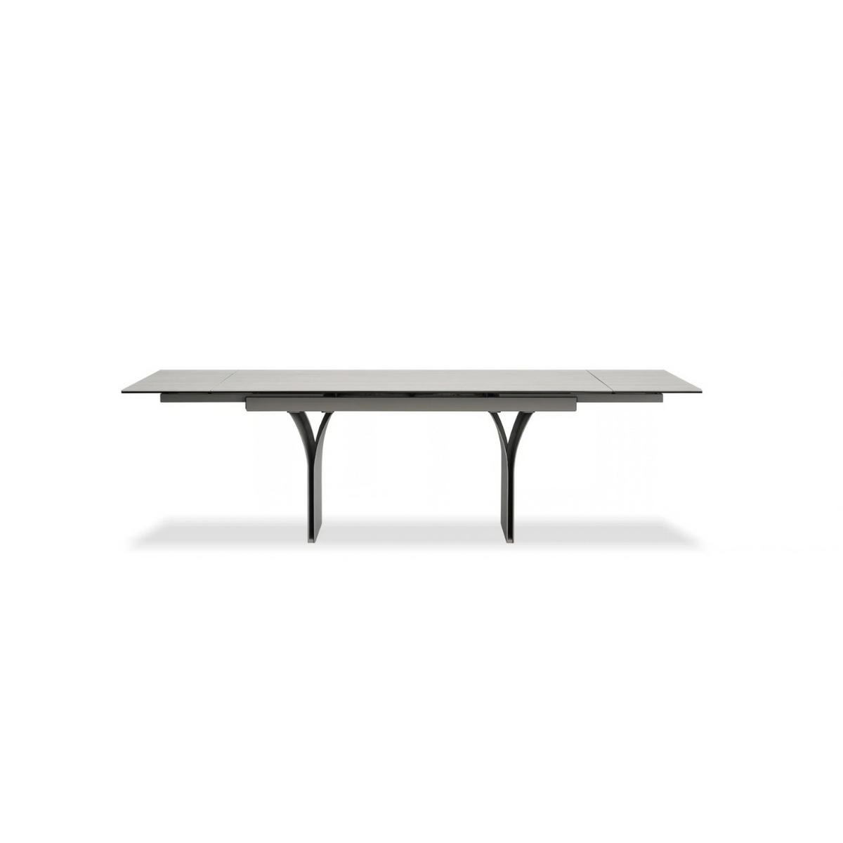 MB-CAMBER DINING TABLE IN BIANCO BOCCIARDATO TRAVERTINE