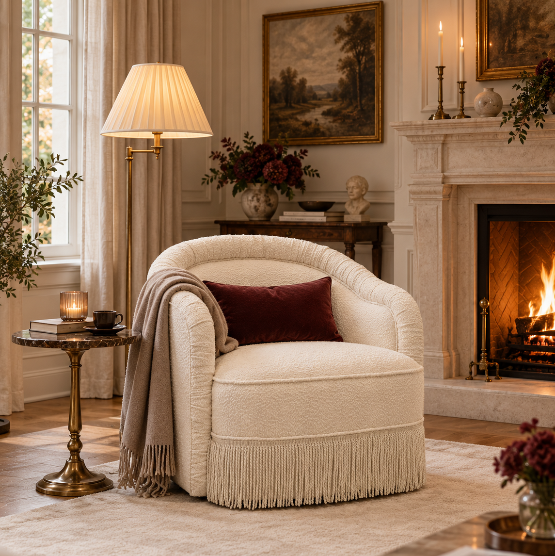 TV-PAMELA TASSELEDLOUNGE ACCENT CHAIR