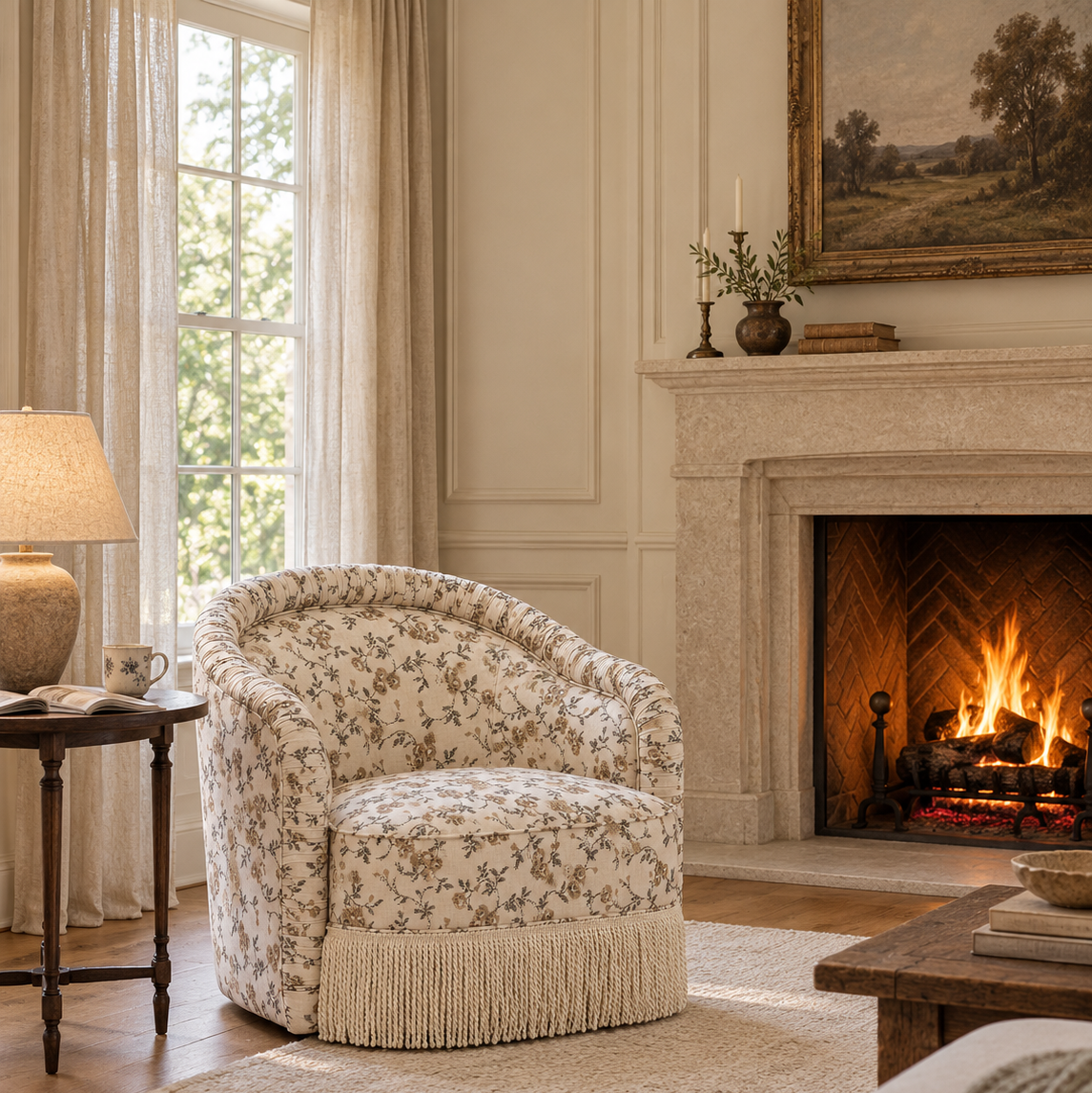 TV-PAMELA TASSELEDLOUNGE ACCENT CHAIR