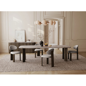 MB-SHOKU DINING TABLE IN SILVER GREY TRAVERTINE