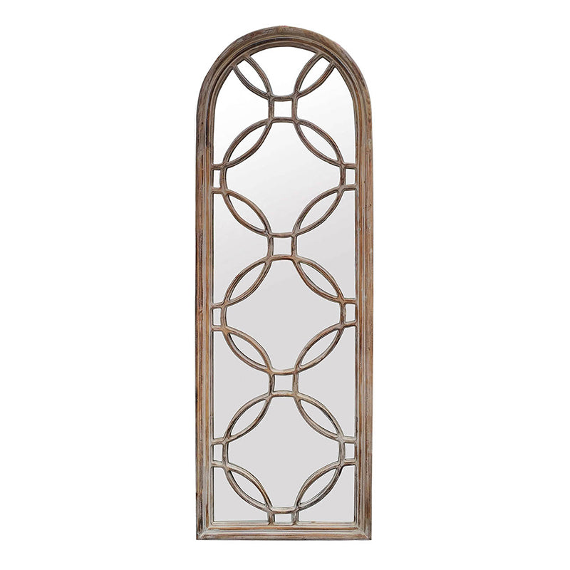 AB - BROWN ARCHED FLOOR MIRROR