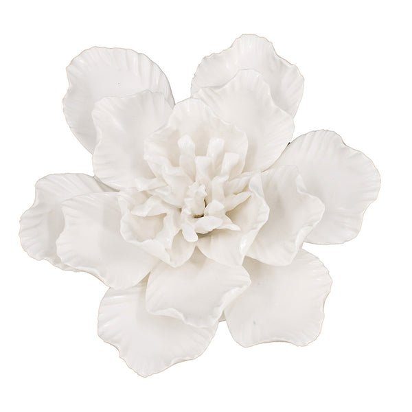 AB-Handmade Cream Ceramic Flower Wall Decor Accent