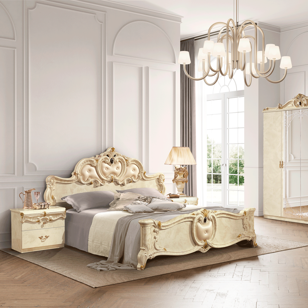 EF - BAROCCO IVORY BED