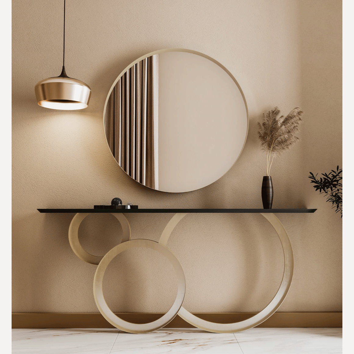 EF - MX86 CONSOLE TABLE WITH MIRROR