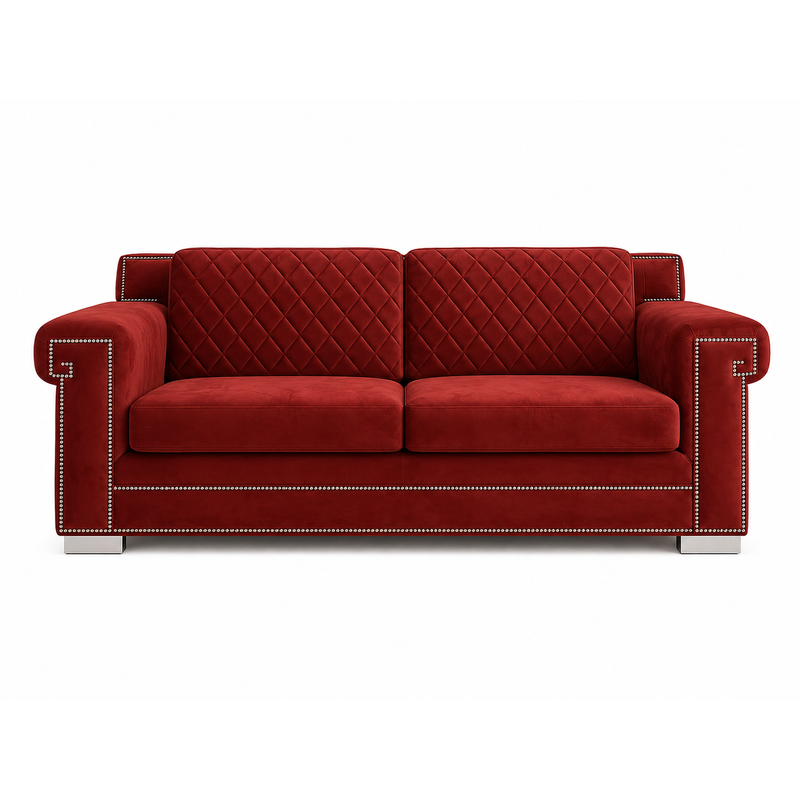 CR - CRIMSON VELOUR SOFA