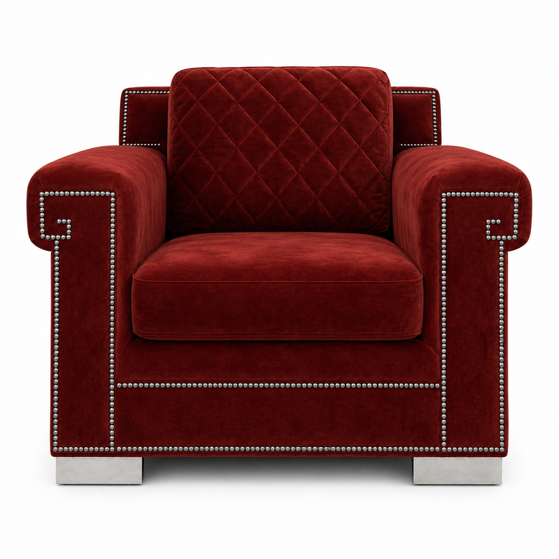 CR - CRIMSON VELOUR ARMCHAIR