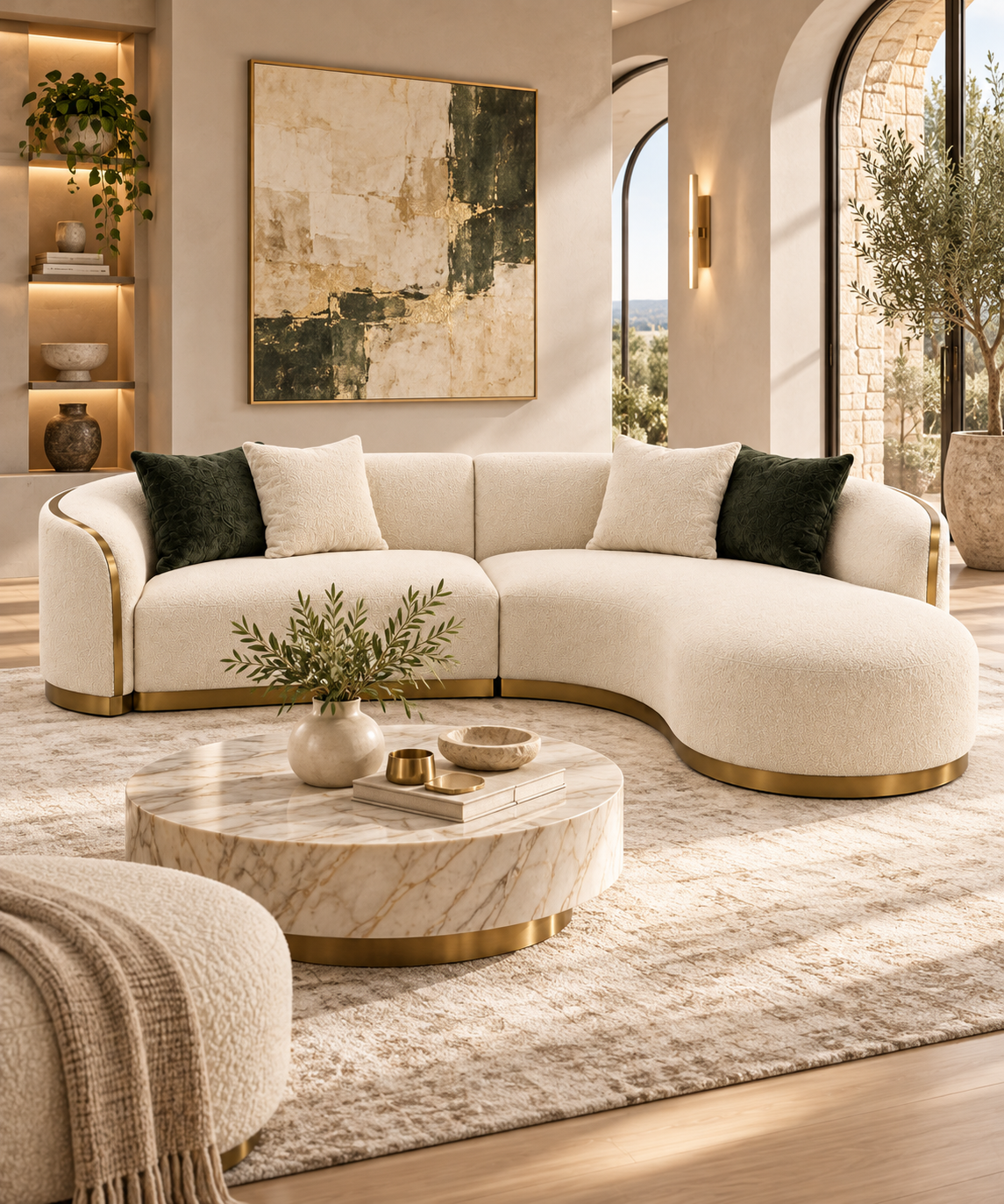 DL - Parma Cream Sectional Sofa