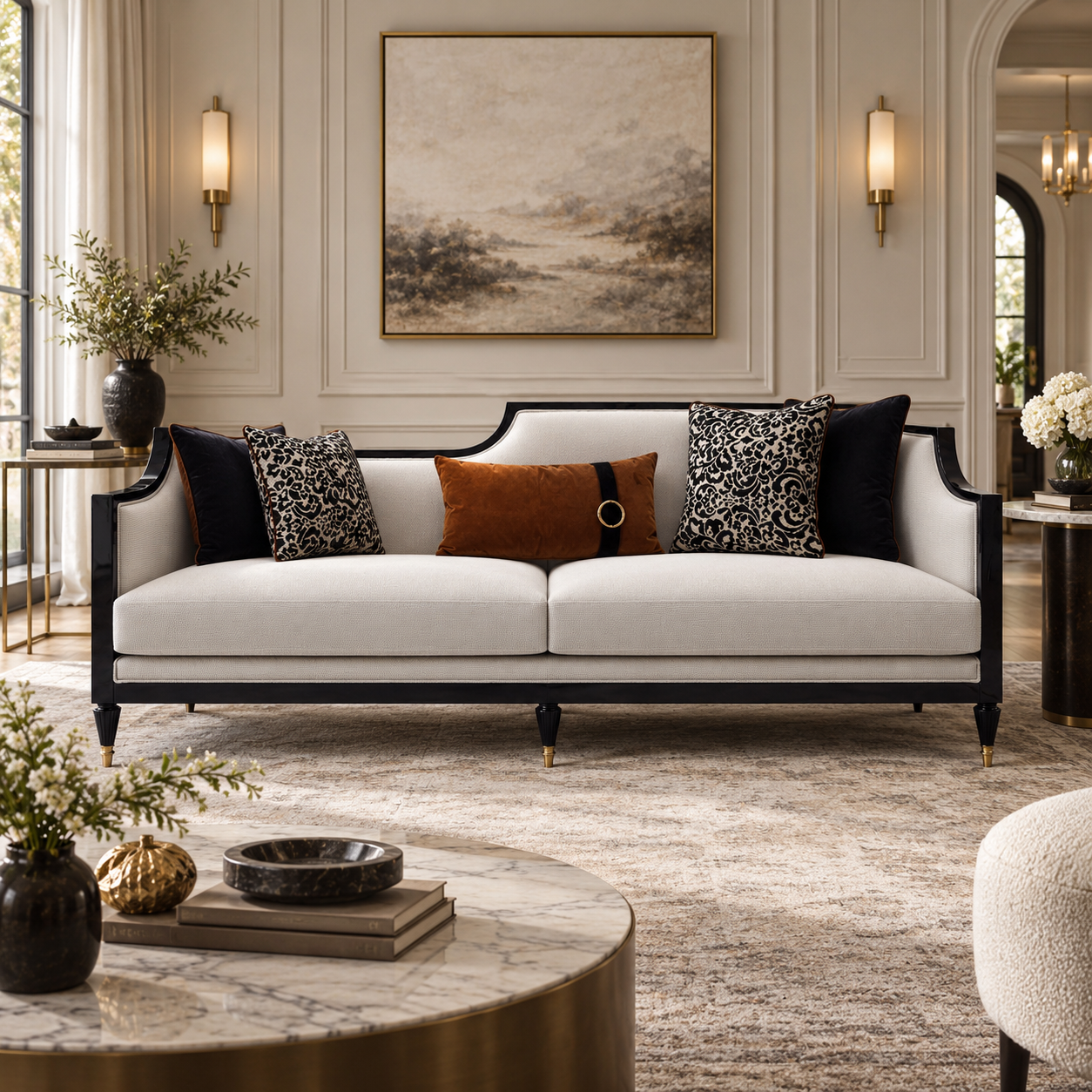 GB - MONACO 4 SEATER WOODEN SOFA