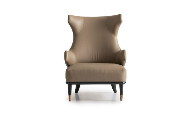 GB - ECRUE LEATHER ARMCHAIR