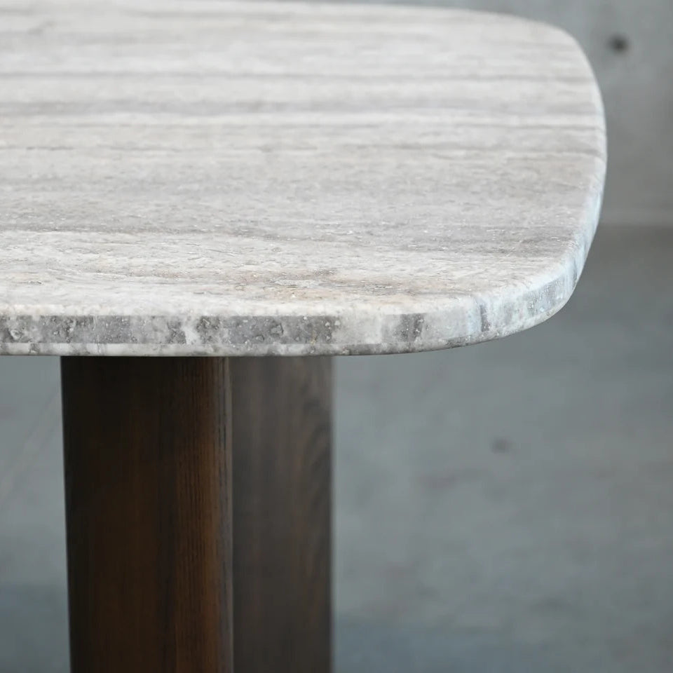 MB-SHOKU DINING TABLE IN SILVER GREY TRAVERTINE