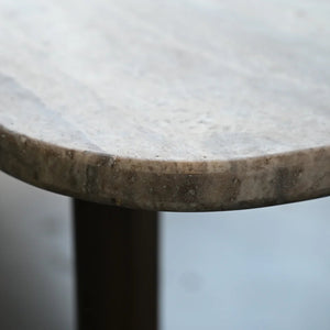 MB-SHOKU DINING TABLE IN SILVER GREY TRAVERTINE