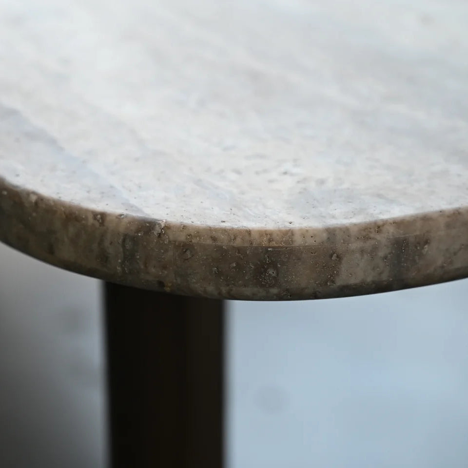 MB-SHOKU DINING TABLE IN SILVER GREY TRAVERTINE