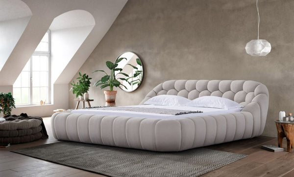 VG -DIVANI CASA YOLONDA-MODERN BEIGE FABRIC BED