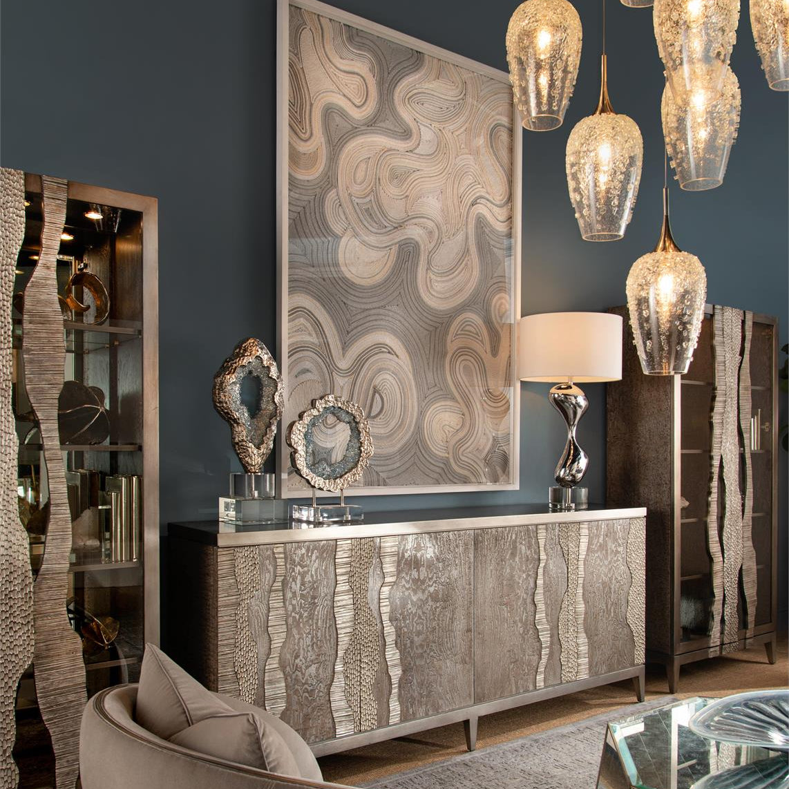 JR-RIVER'S EDGE FOUR-DOOR CREDENZA, SILVER