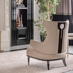 GB - ECRUE LEATHER ARMCHAIR