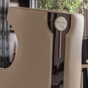GB - ECRUE LEATHER ARMCHAIR