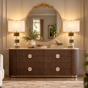 MB-KOII SIDEBOARD 8 DRAWER SILVER GREY GREY
