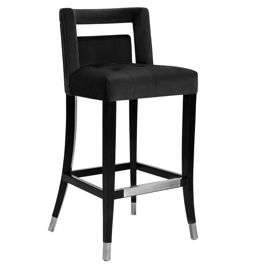 TV - HART BLACK VELVET BAR STOOL