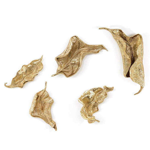 JR - CURLING LEAVES WALL SCULPTURE (SET OF FIVE)
