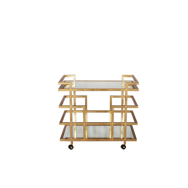 PI - GOLD MIRRORED BAR CART