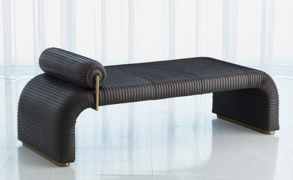 CR - Cade Daybed Graphite Leather Bench