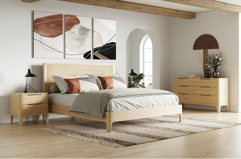 VG -MODREST SEATTLE- MODERN NATURAL OAK BEDROOM SET