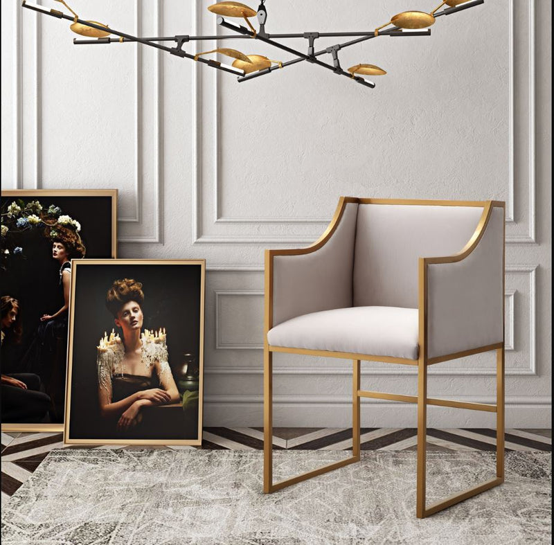 TV - ATARA VELVET GOLD DINING CHAIR