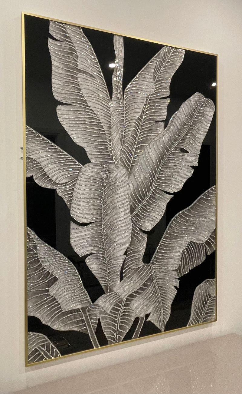 CR - CRYSTAL LEAF WALL ART