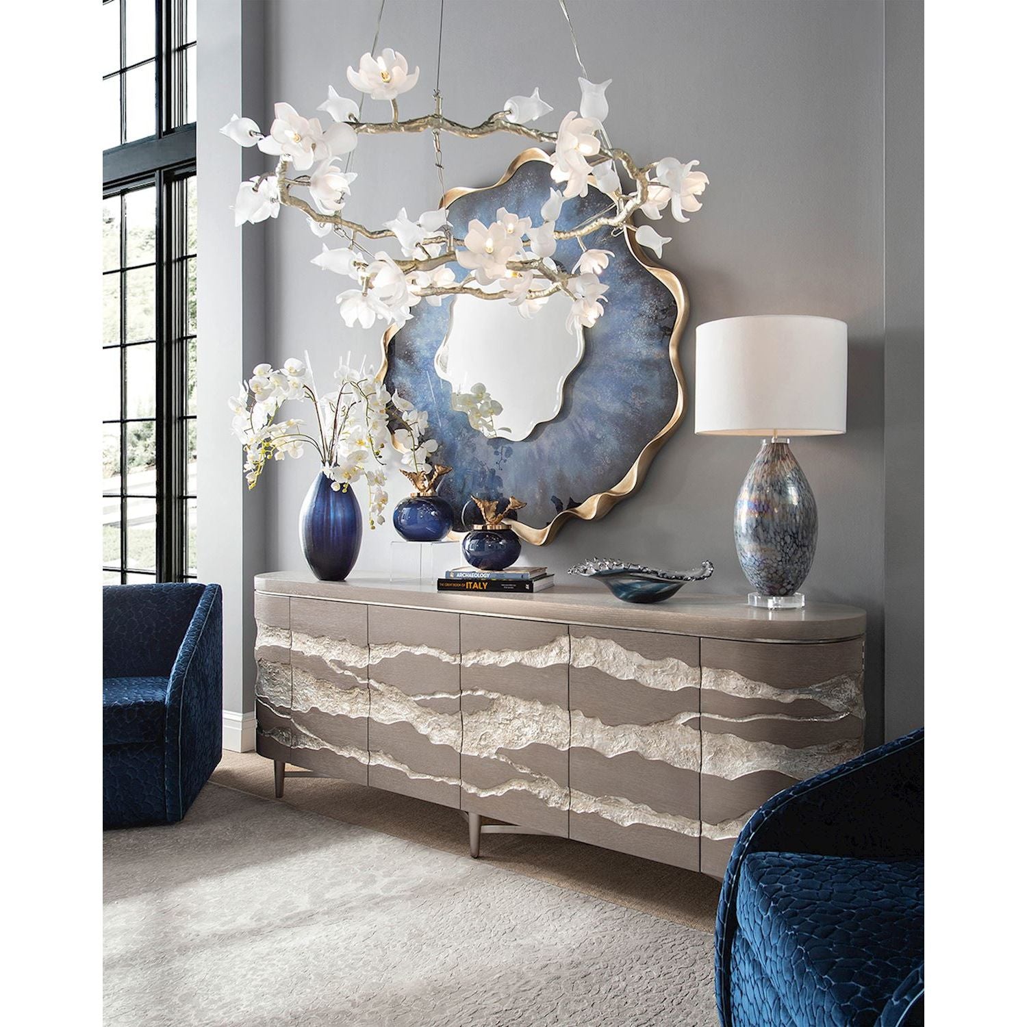 JR - DIRILLO MIRROR, BLUE AGATE