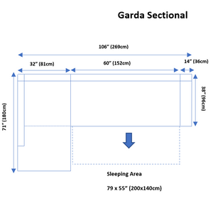 EF - GARDA SECTIONAL W/ BED AND STORAGE