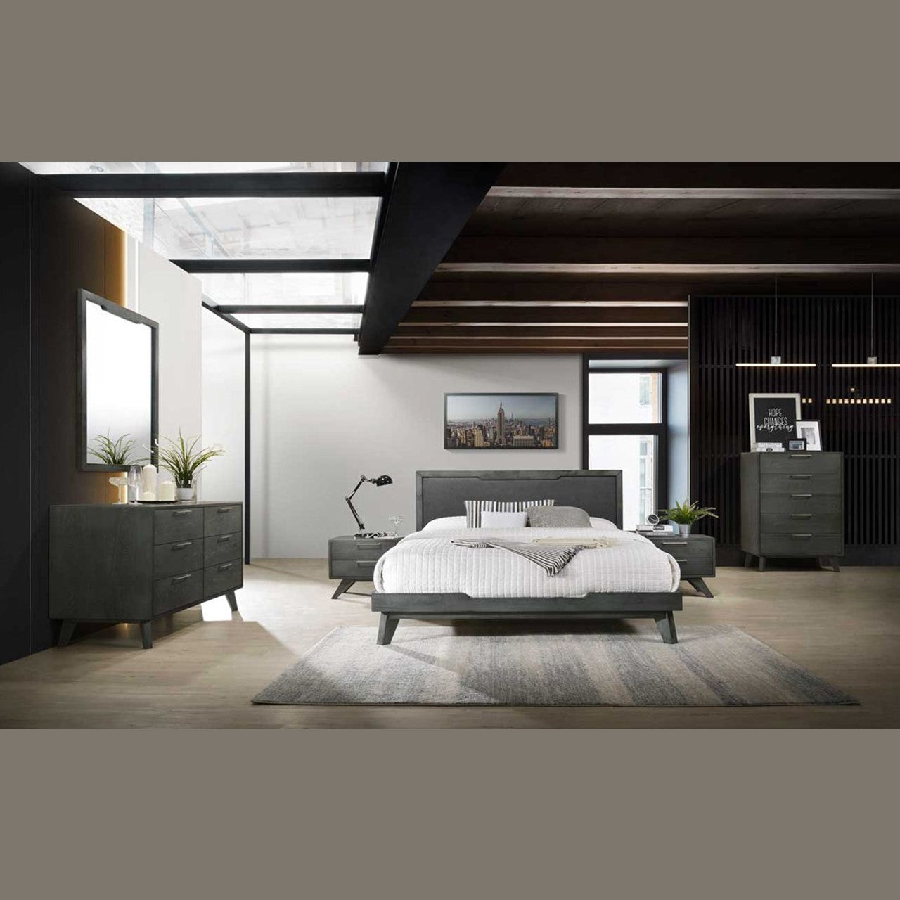 VG - NOVA DOMUS SORIA MODERN GREY WASH BED