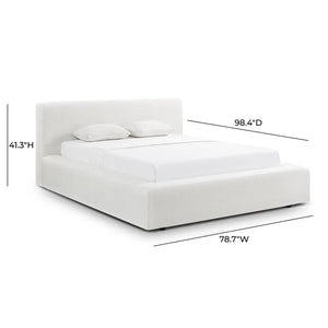 TV-MEENA CREAM UPCYCLED PERFORMANCE LINEN STORAGE BED