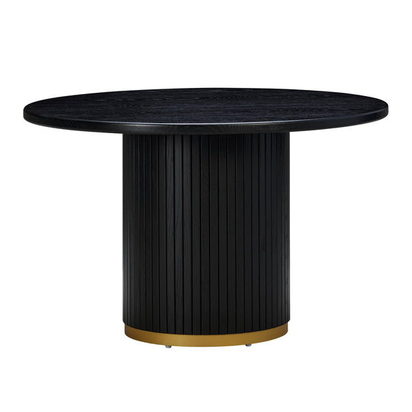 TV - CHELSEA BLACK OAK WOOD ROUND DINING TABLE