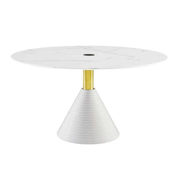 TV -  PIPER WHITE ROUND DINING TABLE