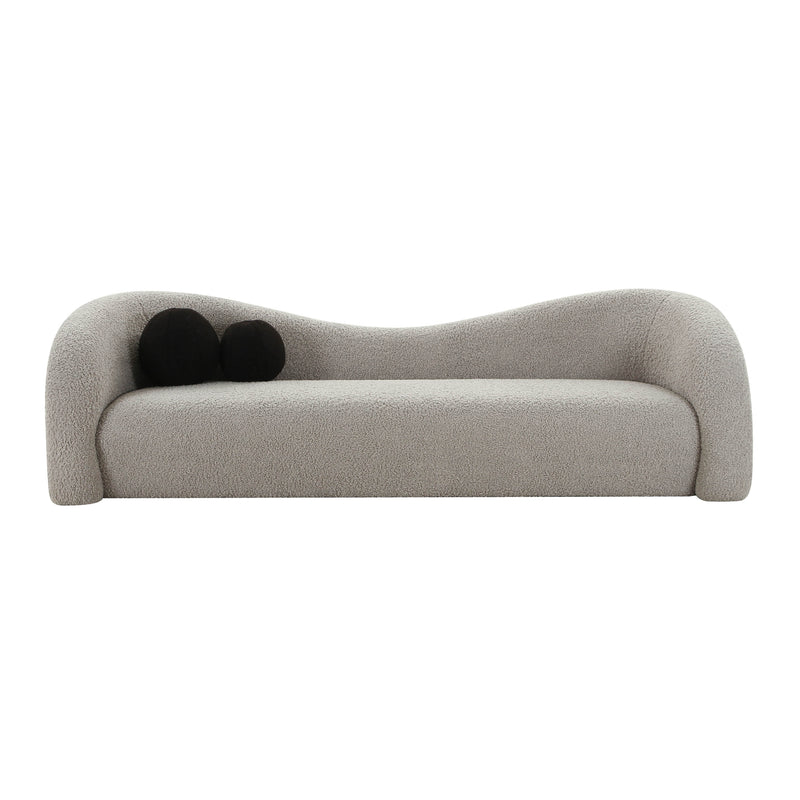 TV - LEONIE GREY FAUX SHEARLING SOFA